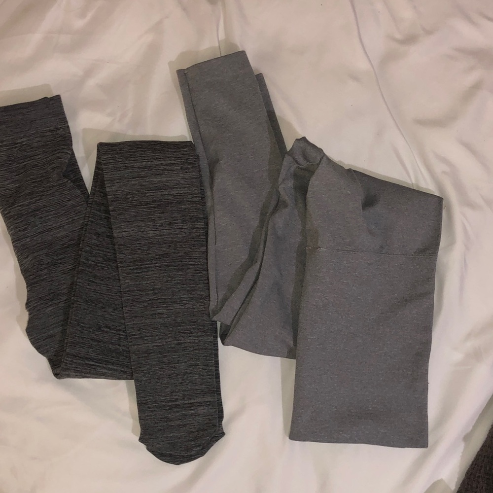 2X Gray Active Leggings - Comfortable Everyday Bottoms 1 foot1 High Rise S & L